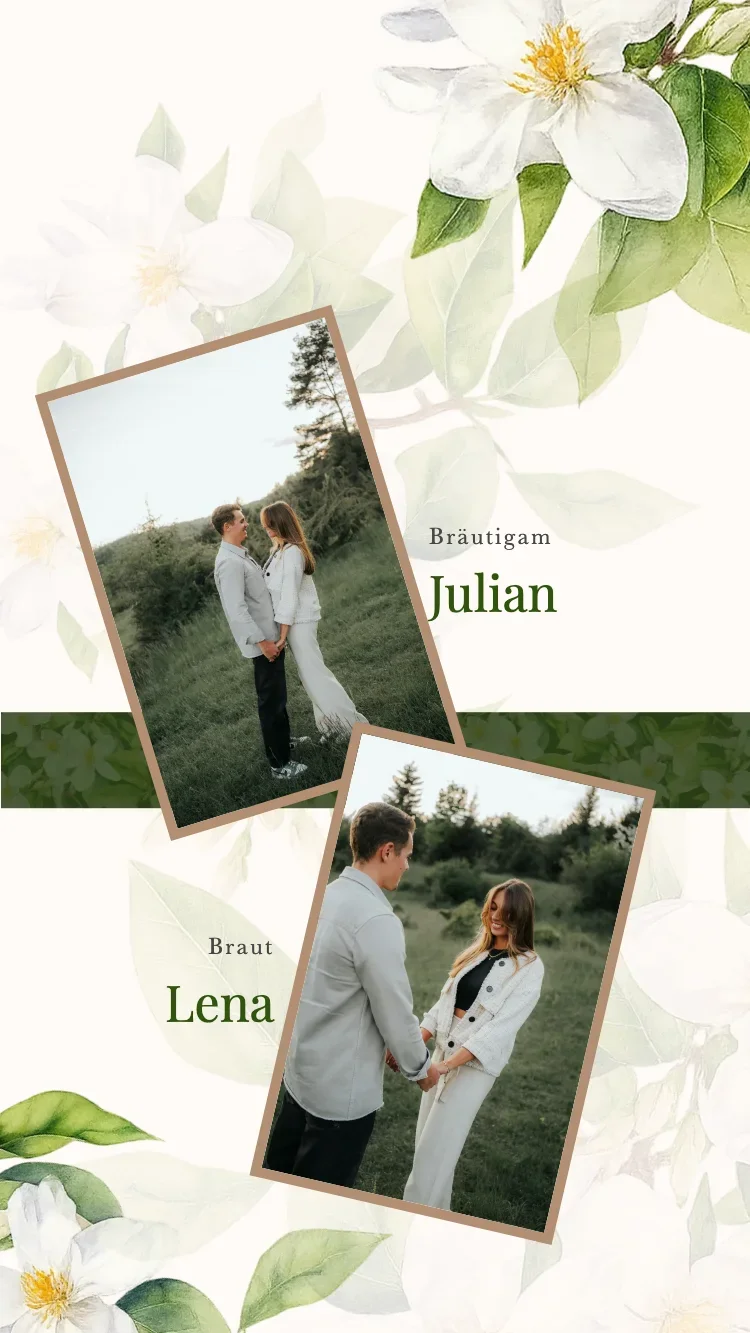Boho Floral - Grün - Vorlage für Online-Hochzeitseinladungen