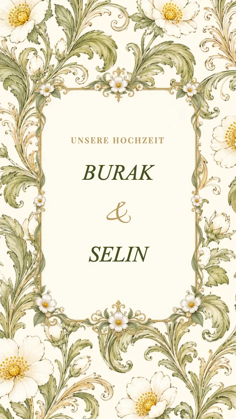 Porzellan II - Grün - Vorlage für Online-Hochzeitseinladungen
