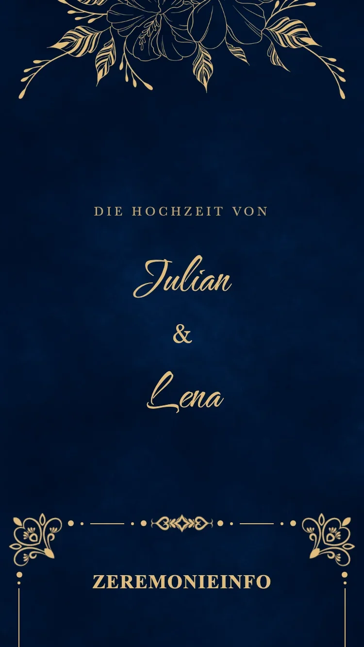 Royal - Blau - Vorlage für Online-Hochzeitseinladungen