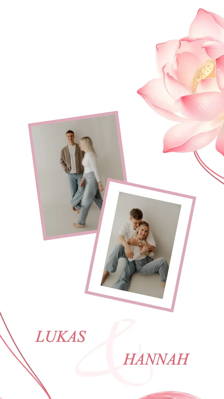Seidenband - Rosa - Vorlage für Online-Hochzeitseinladungen
