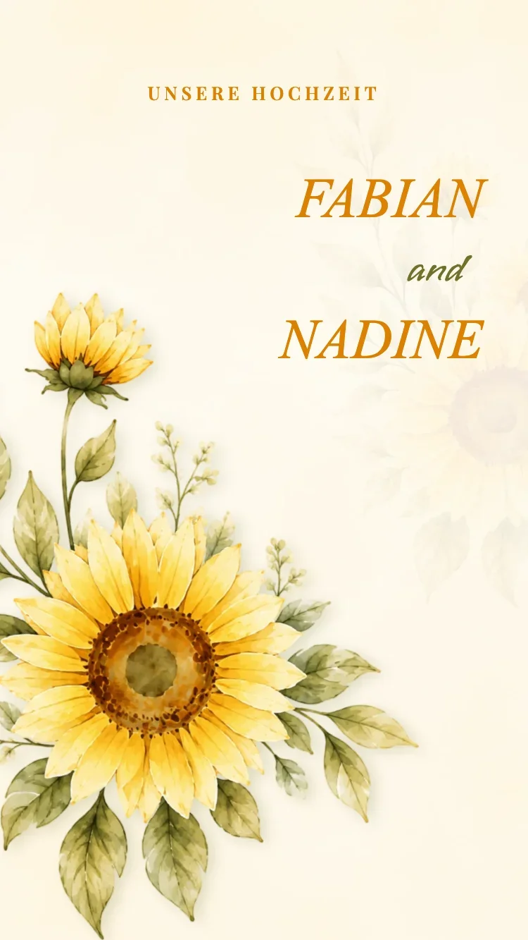 Sonnenblume - Vorlage für Online-Hochzeitseinladungen