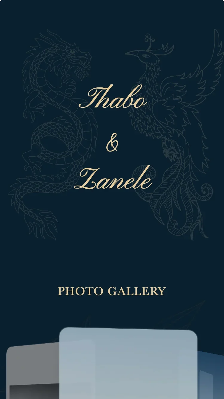 Dragon Phoenix - Blue - Online Wedding Invitation Template