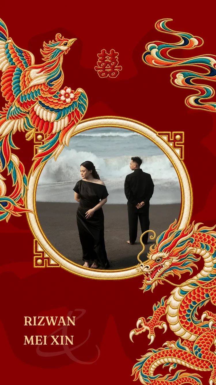 Dragon Phoenix V4 - Red - Online Wedding Invitation Template