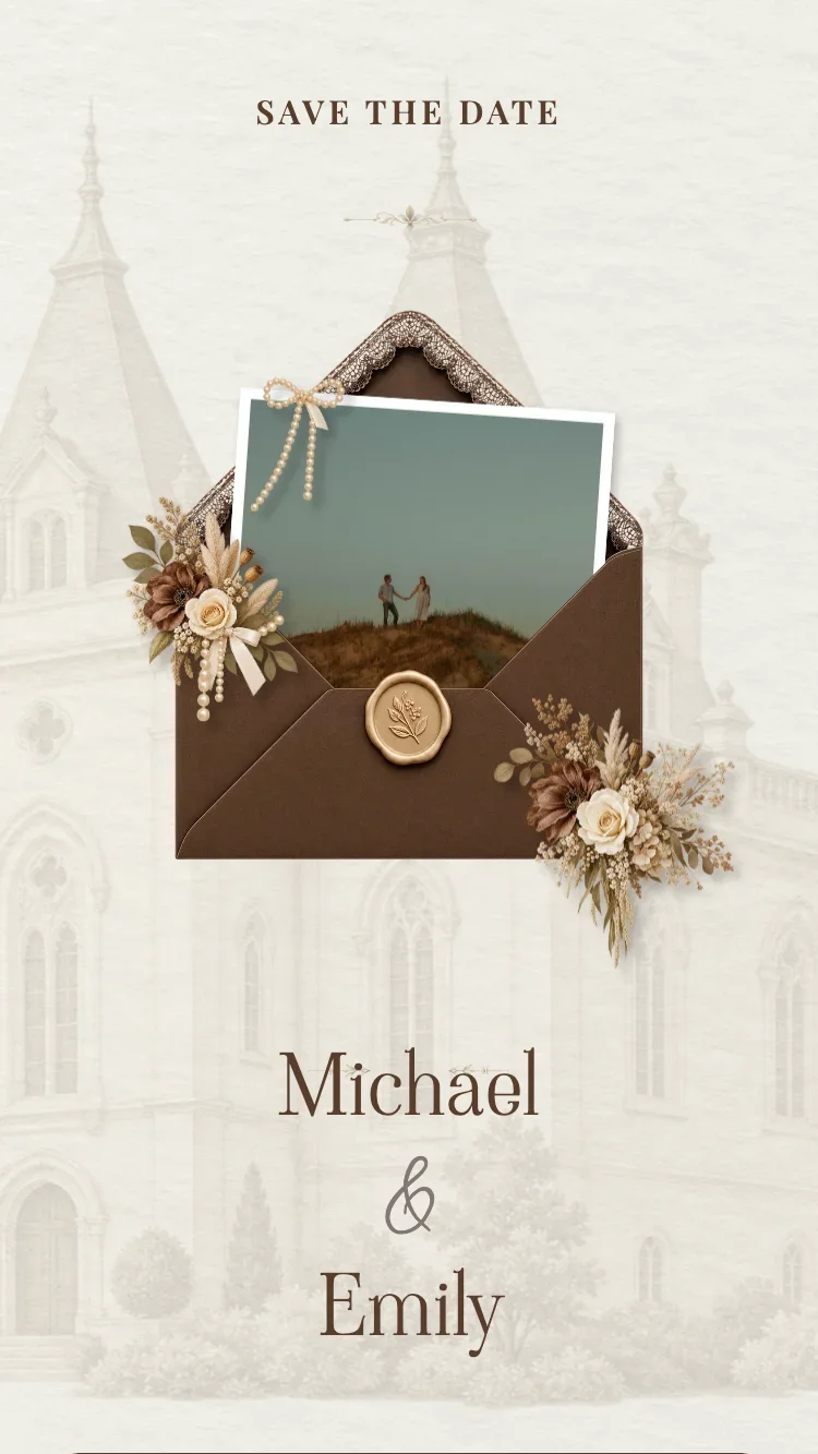 Minimalism - Dark Brown - Online Wedding Invitation Template
