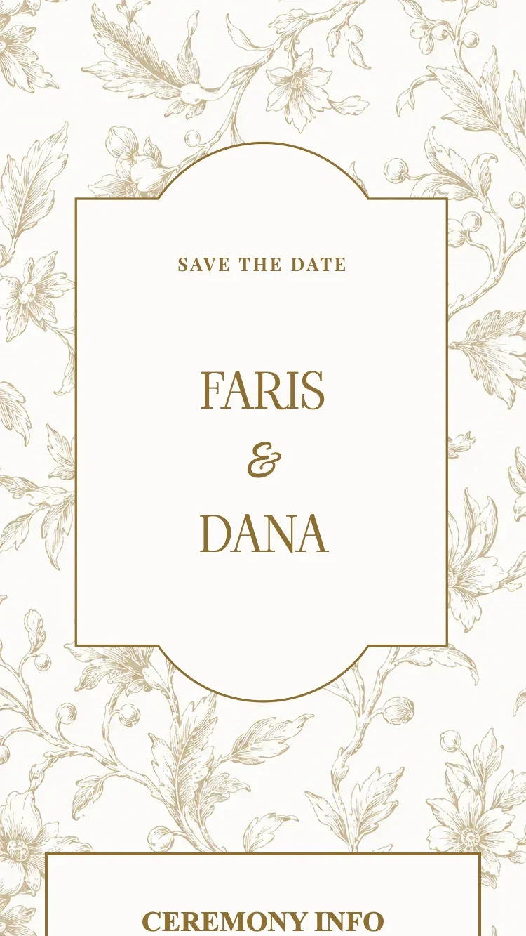 Porcelain - Brown - Online Wedding Invitation Template