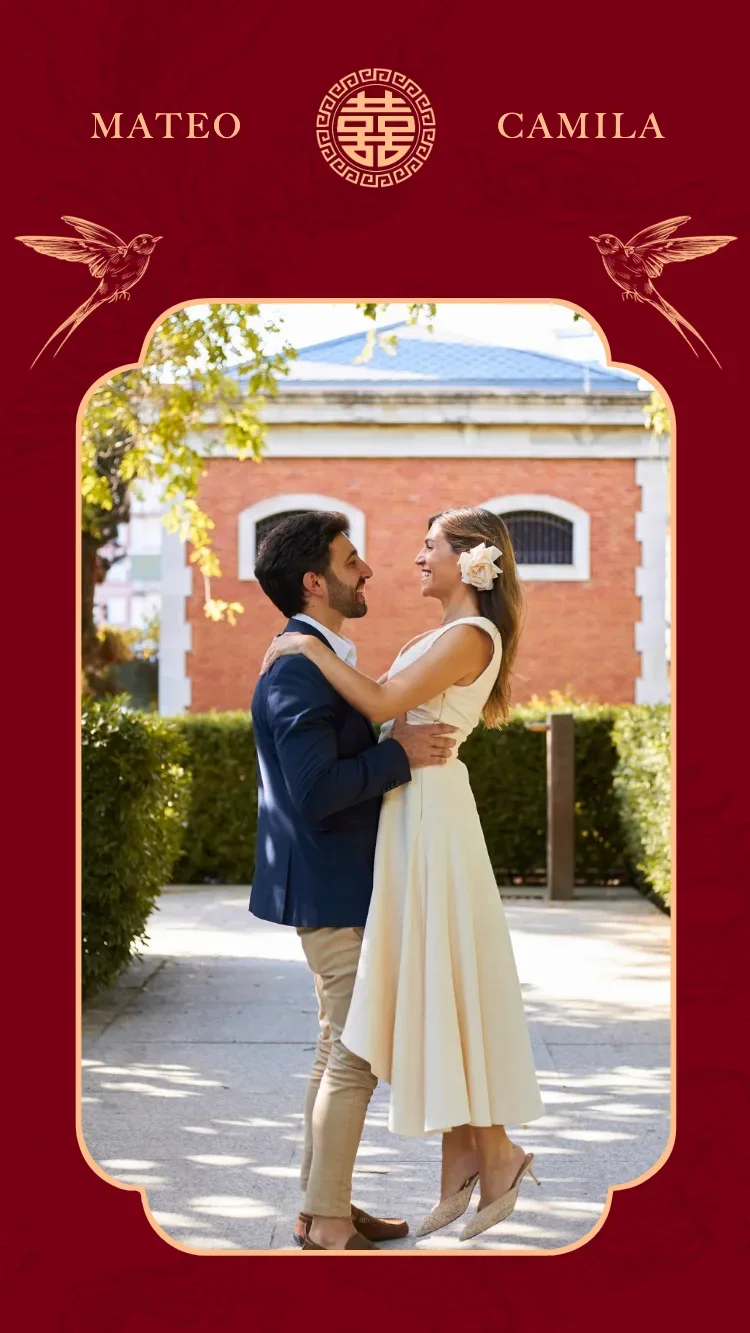 Dragon Phoenix V3 - Rojo - Plantilla de Invitación de Boda Online