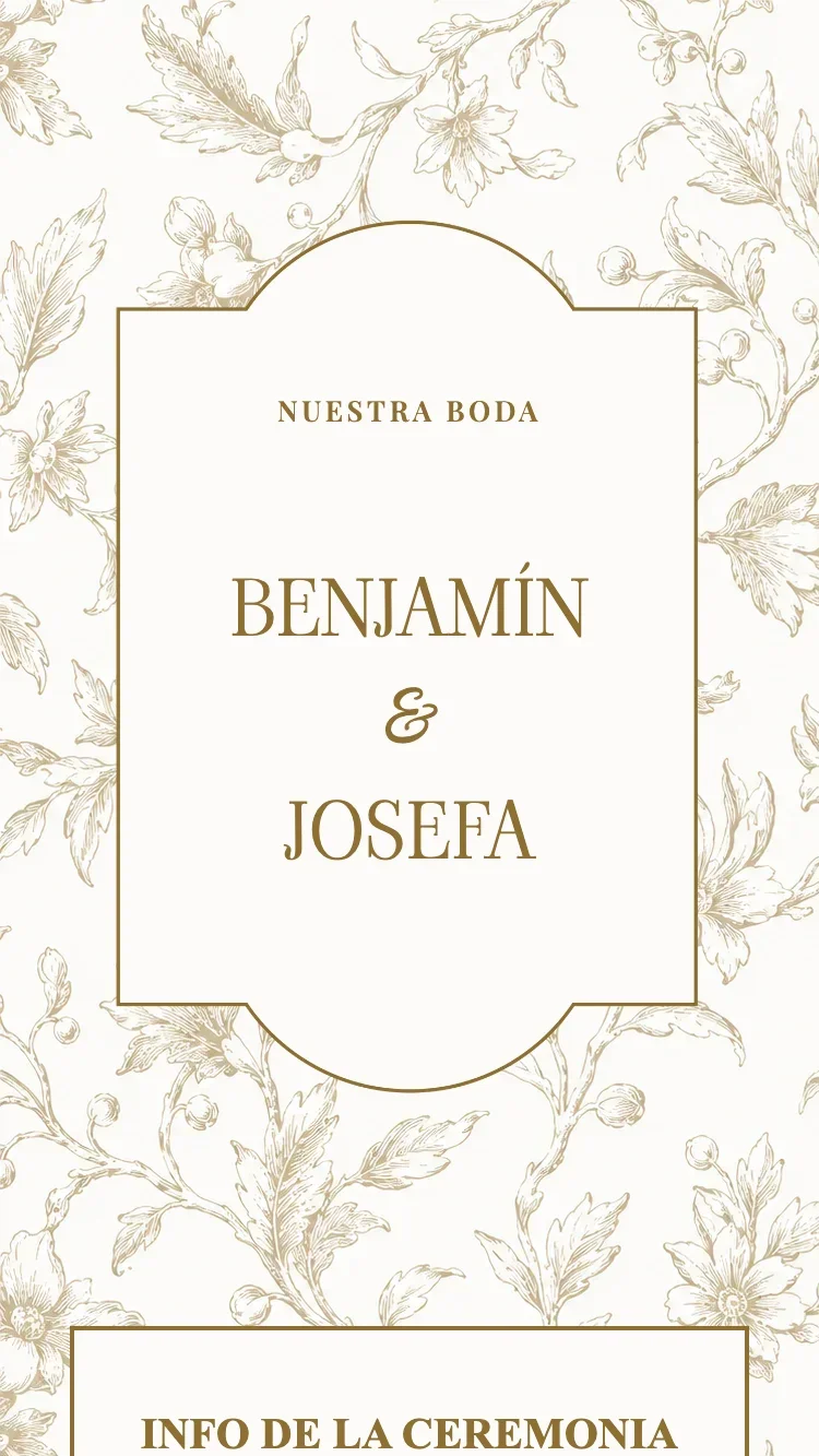 Porcelana - Marrón - Plantilla de Invitación de Boda Online