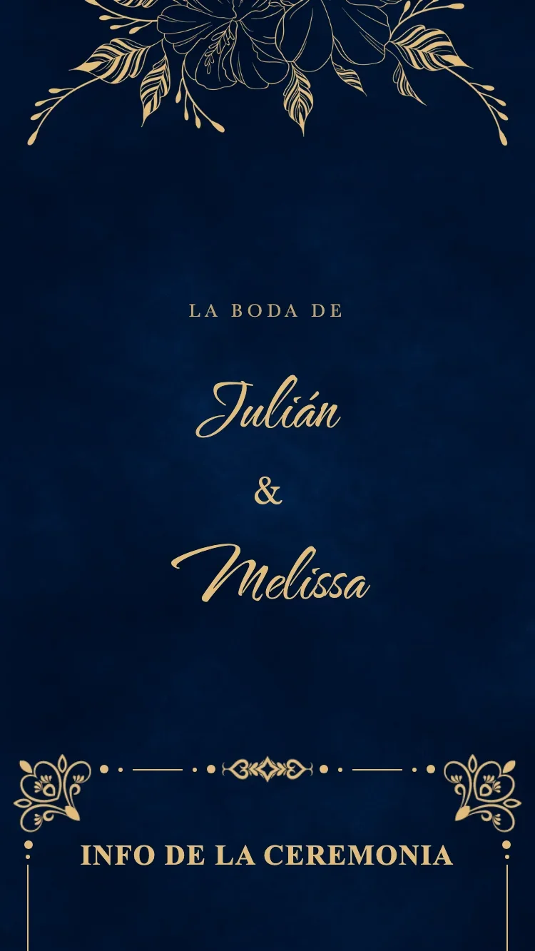 Royal - Azul - Plantilla de Invitación de Boda Online
