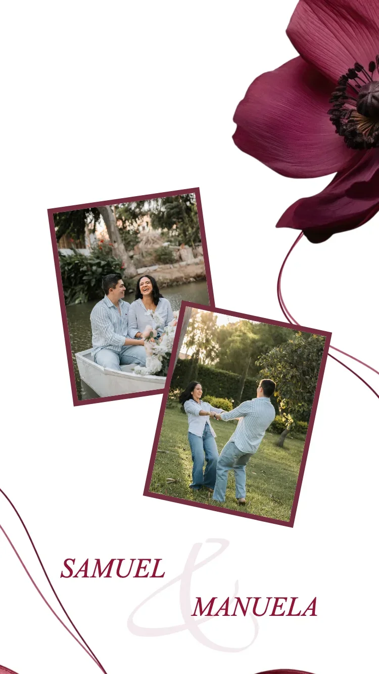 Cinta de Seda - Rojo Oscuro - Plantilla de Invitación de Boda Online