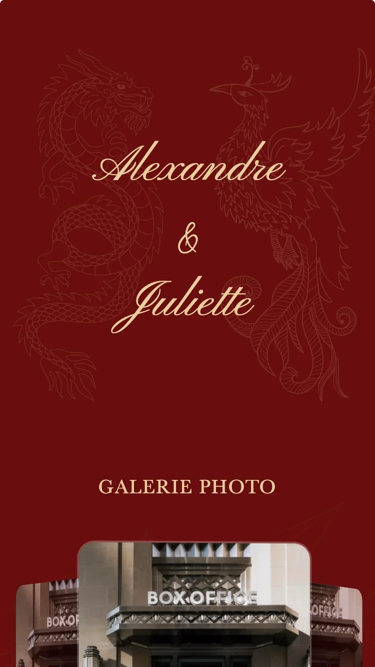 Dragon Phoenix - Rouge - Modele de faire-part de mariage en ligne