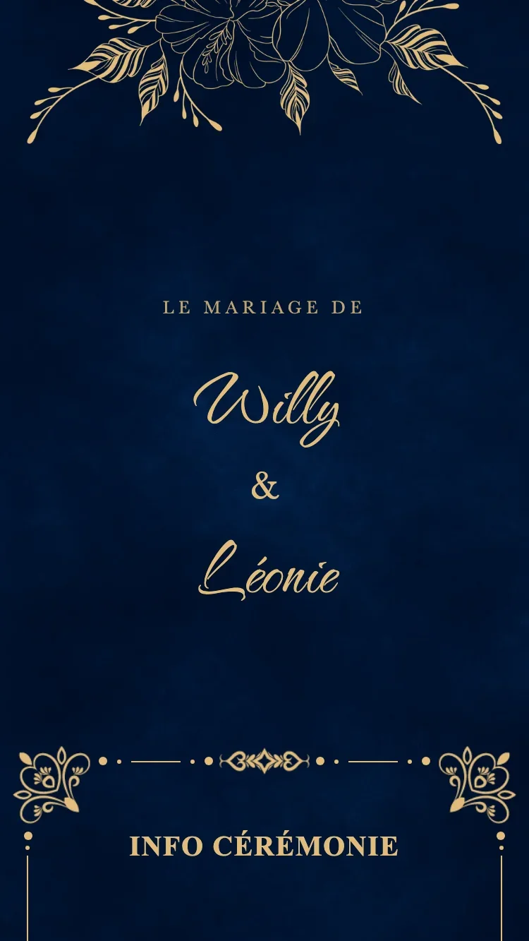 Royal - Bleu - Modele de faire-part de mariage en ligne