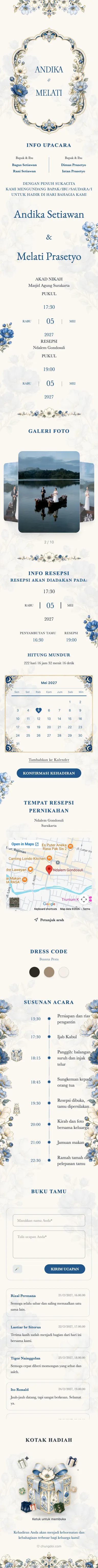 Crystal Floral - Biru