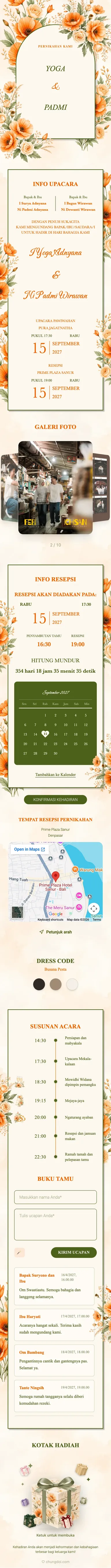 Bunga Kering - Oranye