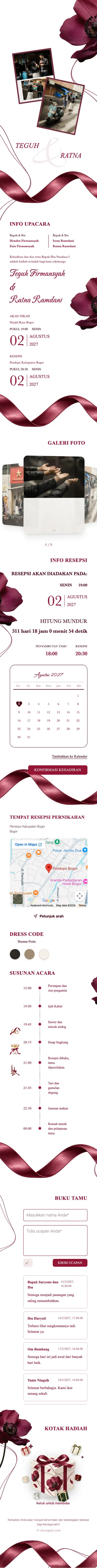 Pita Sutra - Merah Tua