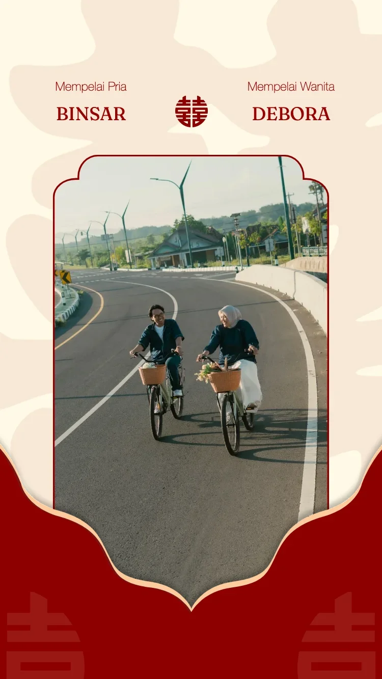 Double Happiness V2 - Merah - Template Undangan Pernikahan Online