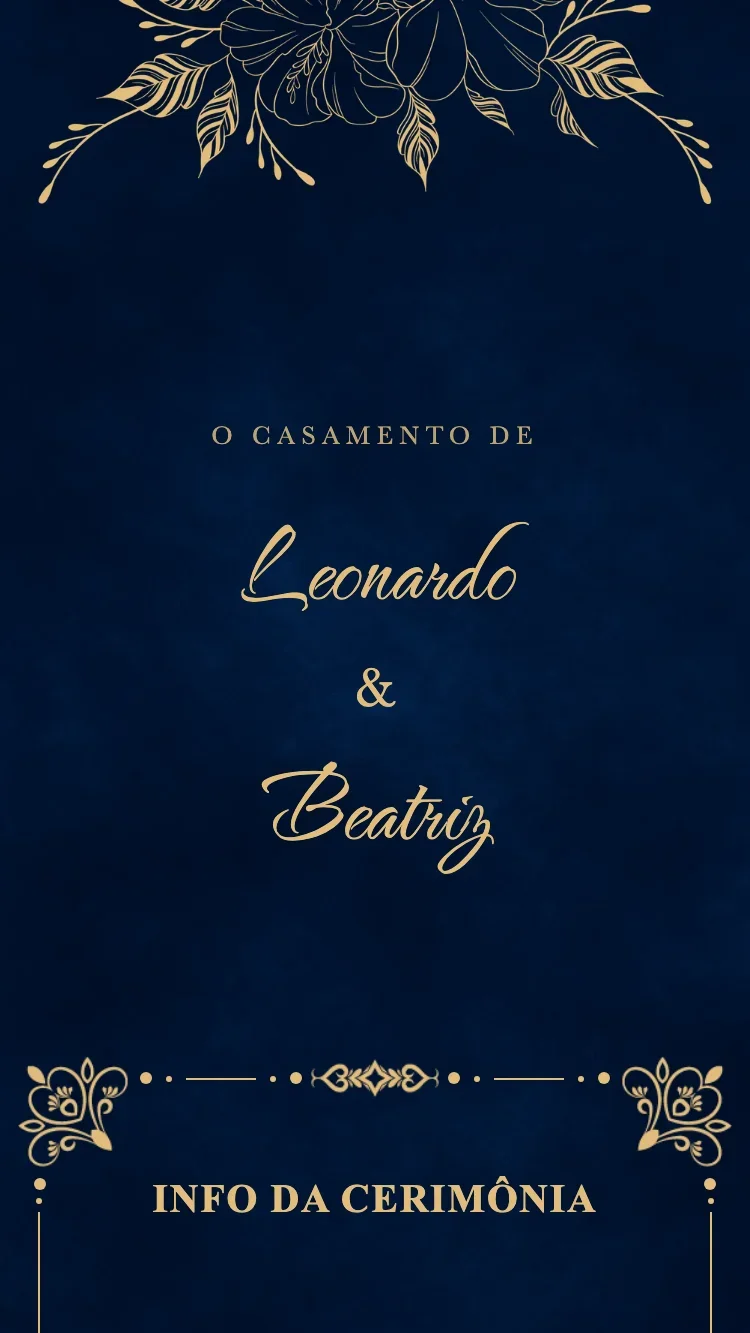 Royal - Azul - Modelo de Convite de Casamento Online