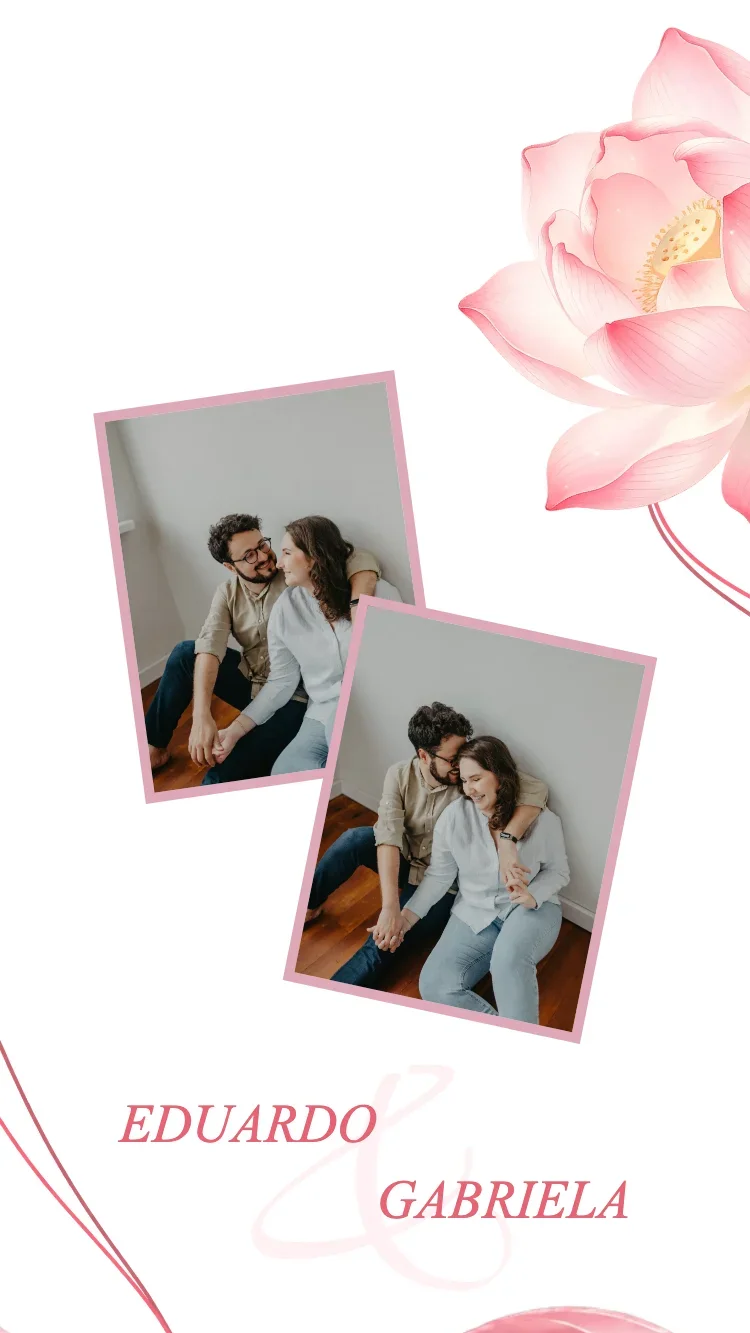 Fita de Seda - Rosa - Modelo de Convite de Casamento Online
