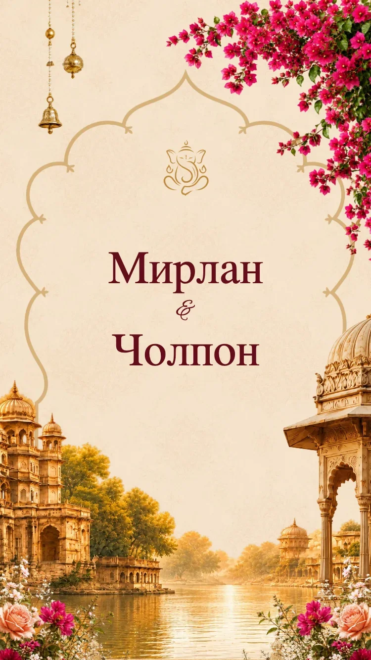 Mahal - Золотой - Шаблон онлайн-приглашения на свадьбу