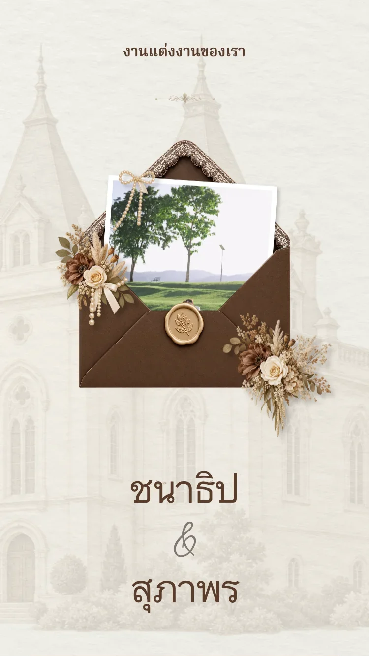 Minimalism - น้ำตาลเข้ม - เทมเพลตการ์ดแต่งงานออนไลน์