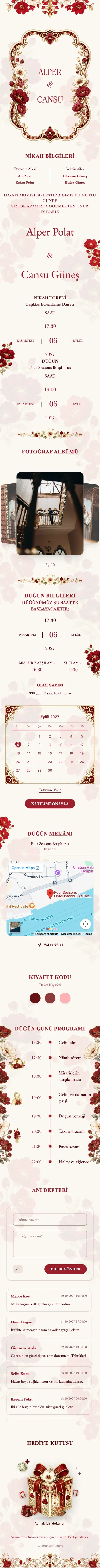 Crystal Floral - Kırmızı