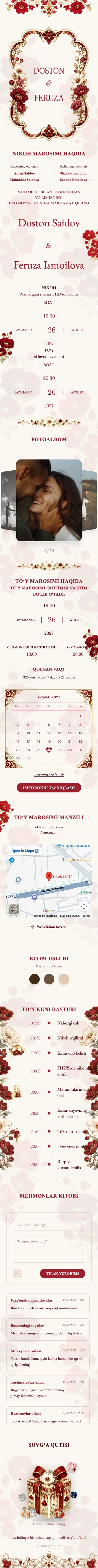 Crystal Floral - Qizil