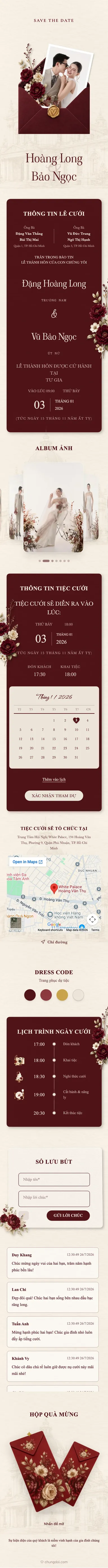 Cùng một thiệp cưới hiển thị trên nhiều mẫu thiết kế khác nhau