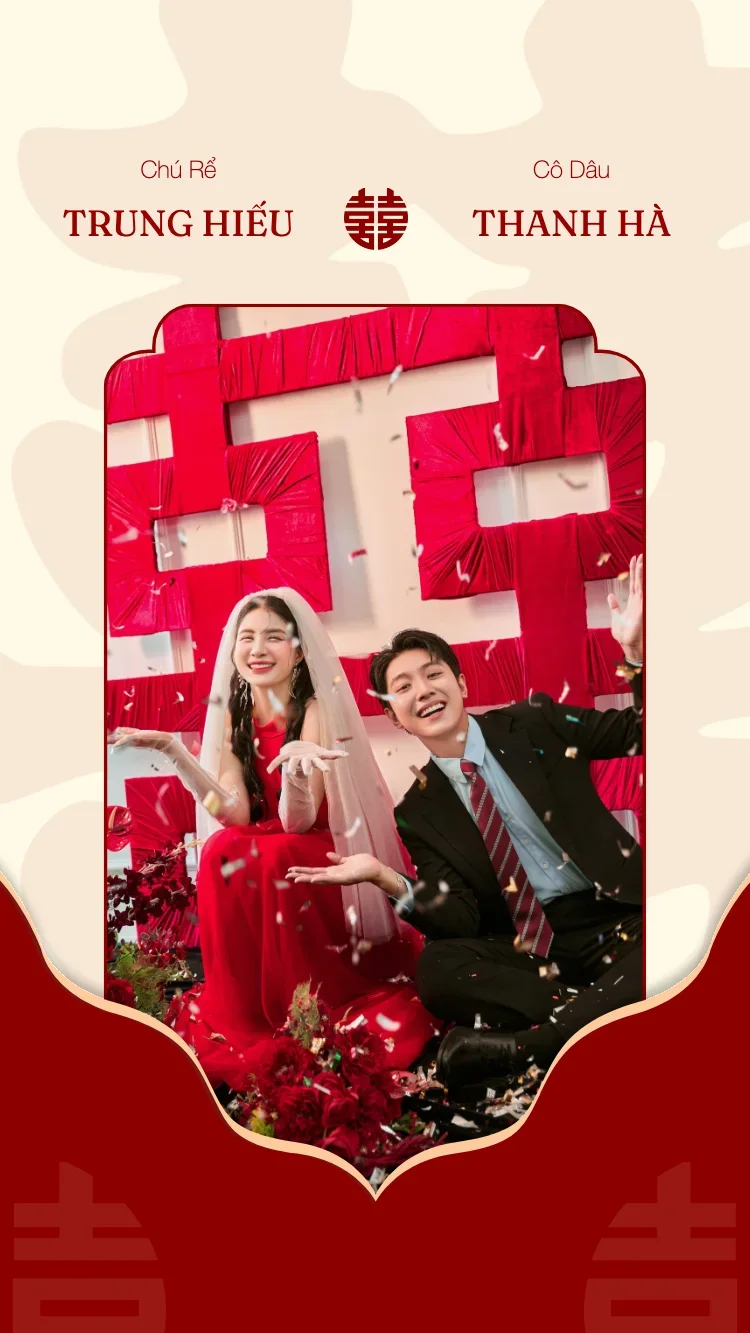 Song Hỷ V2 - Đỏ - Mẫu thiệp cưới online