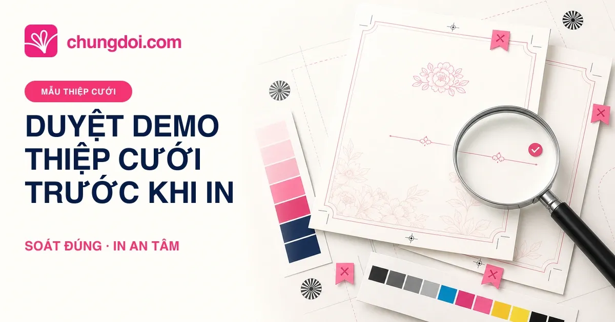 Demo thiệp cưới: checklist trước khi in