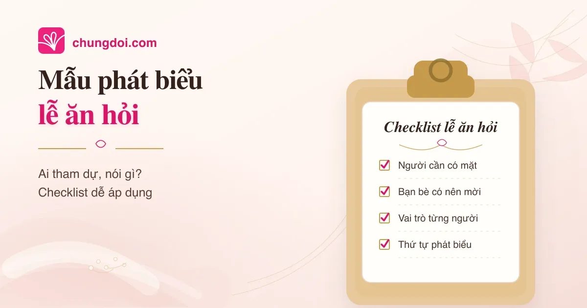 Mẫu phát biểu lễ ăn hỏi: Ai tham dự, nói gì?