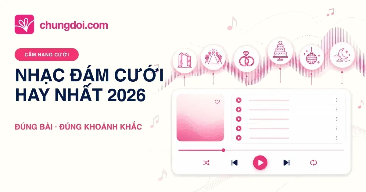 Nhạc đám cưới hay nhất 2026 theo từng khoảnh khắc