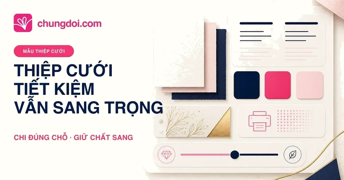 Thiệp cưới tiết kiệm nhưng vẫn sang trọng