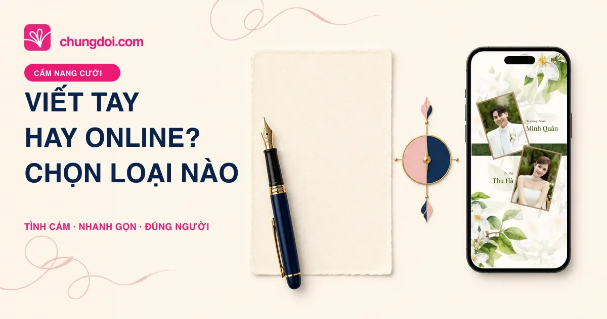 Thiệp cưới viết tay hay online: nên chọn loại nào
