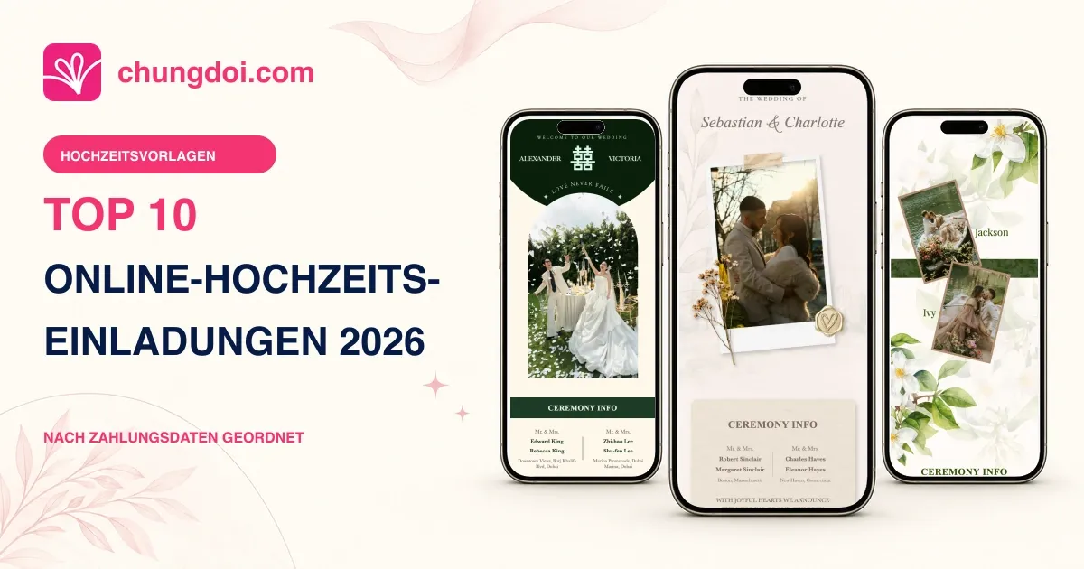 10 beste Online-Hochzeitseinladungen 2026