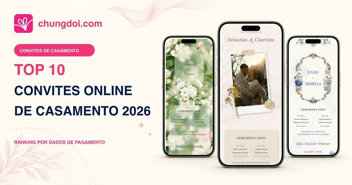10 melhores convites de casamento online 2026