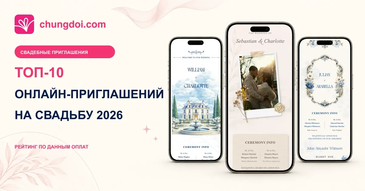 10 лучших онлайн-приглашений на свадьбу 2026