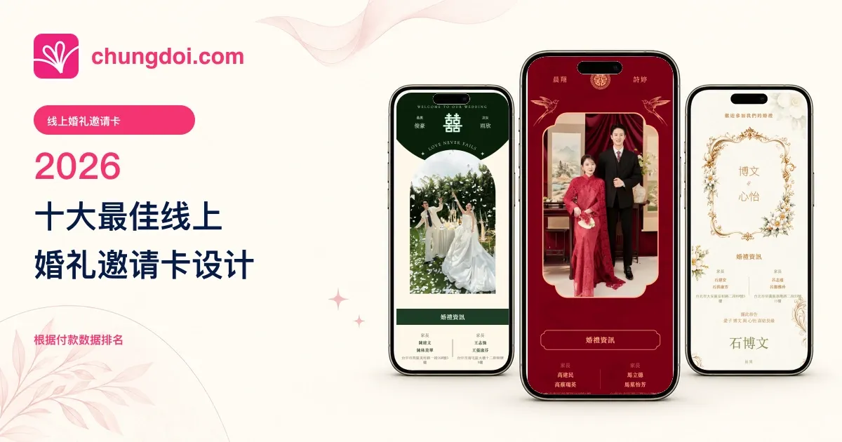 十大最佳线上婚礼邀请卡设计 2026