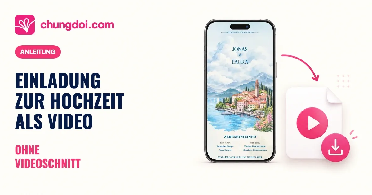 Hochzeitseinladung als Video ohne Videoschnitt