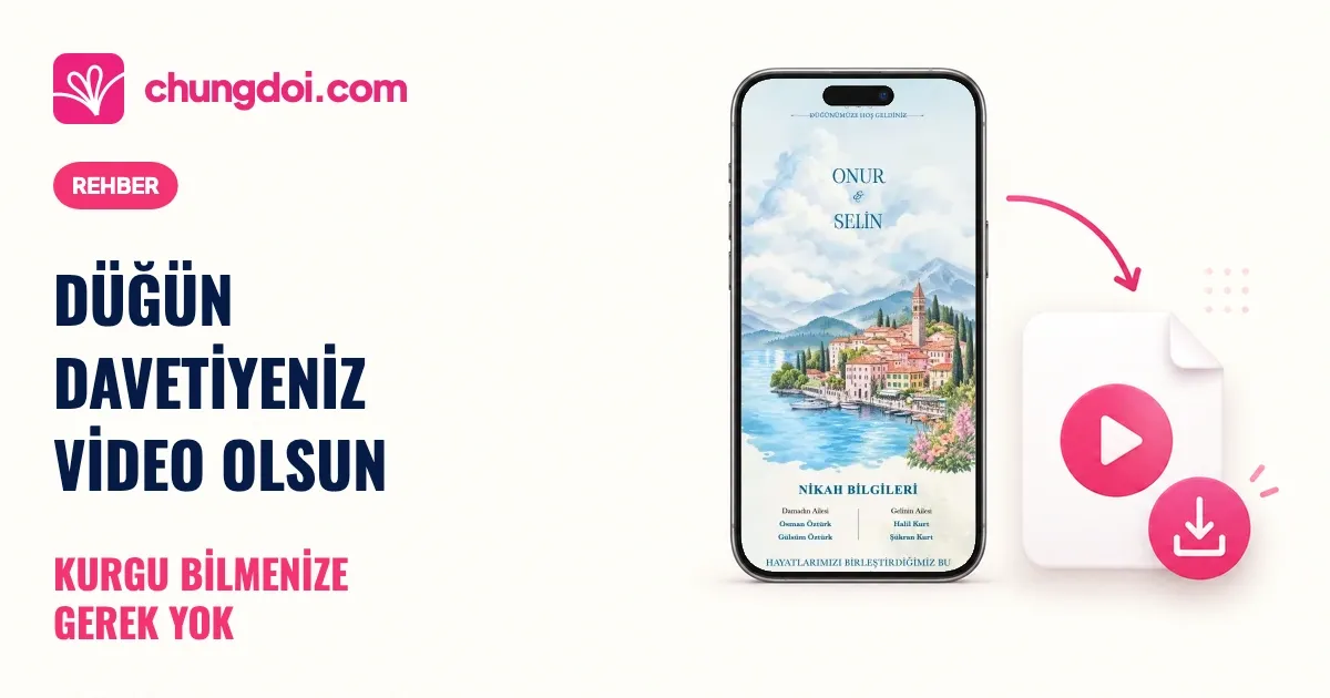 Kurgu bilmeden düğün davetiyesi videosu yapın