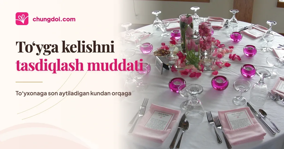 Toʻyga kelishni tasdiqlash muddati qachon?